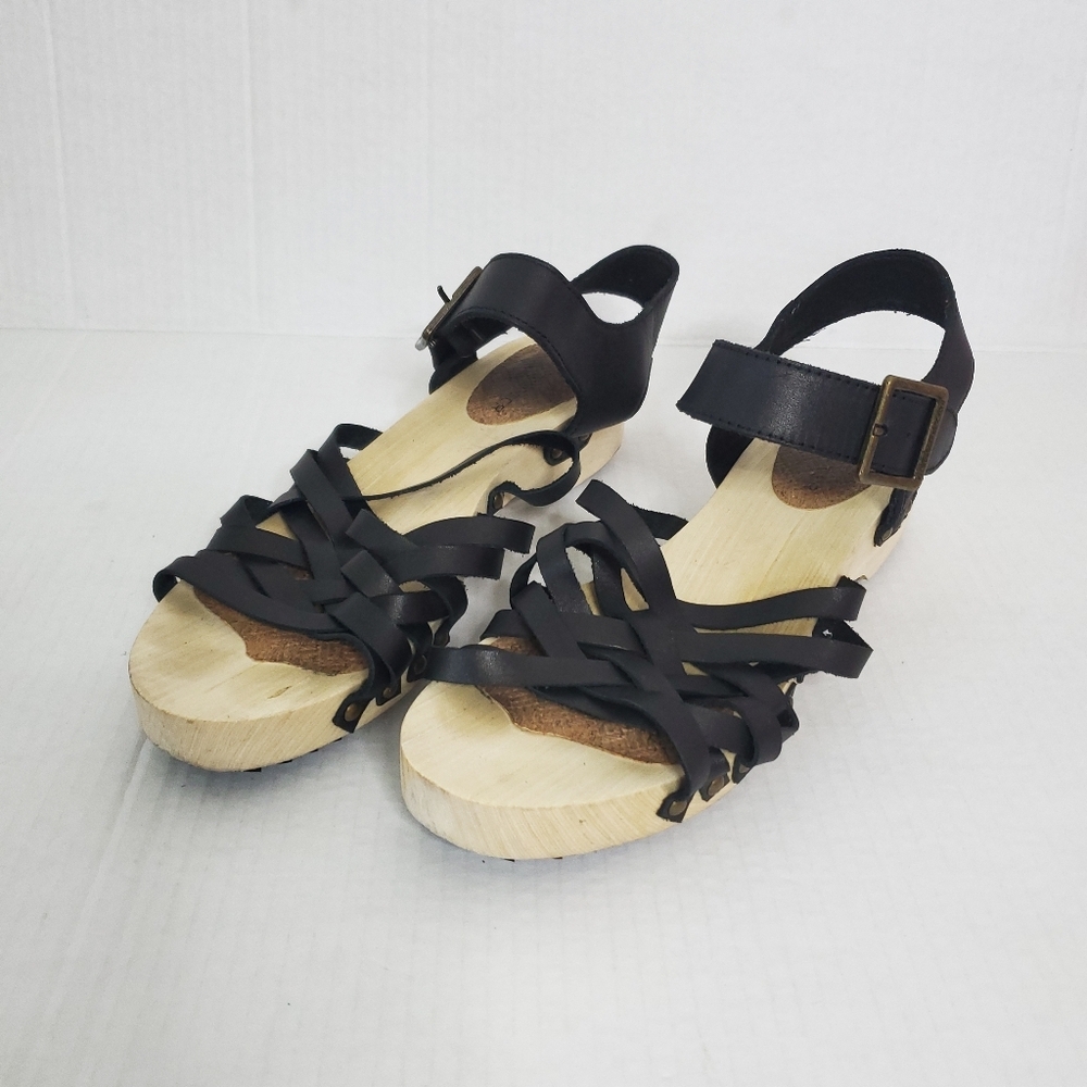Kelsi Dagger Women Clog Sandals Size 9 Ankle Strap Y2K Boho Artisan Cottagecore